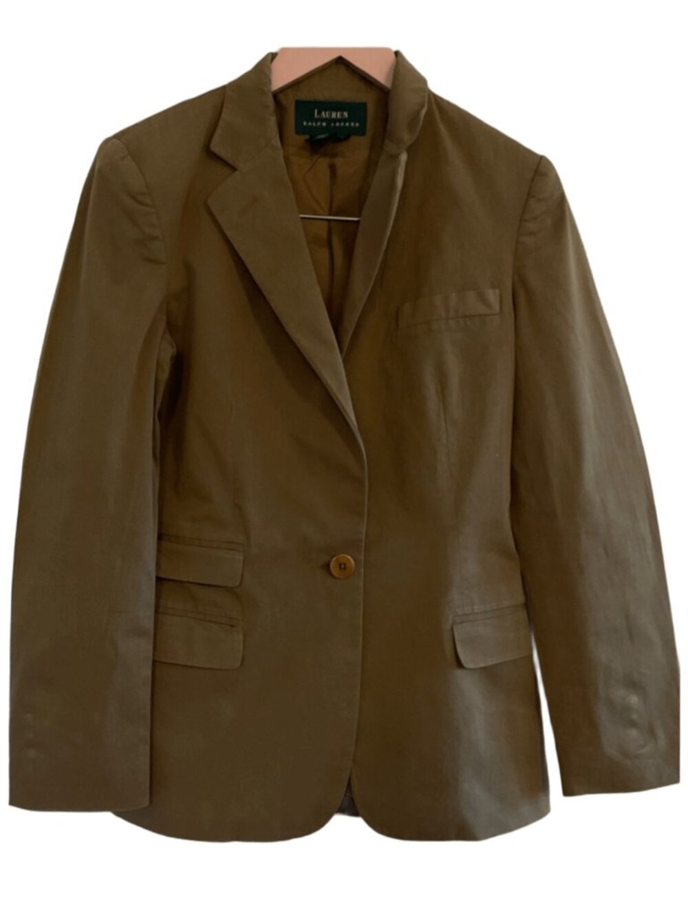 Lauren Ralph Lauren Brown Tailored Single Breasted Blazer Jacket Size 6
